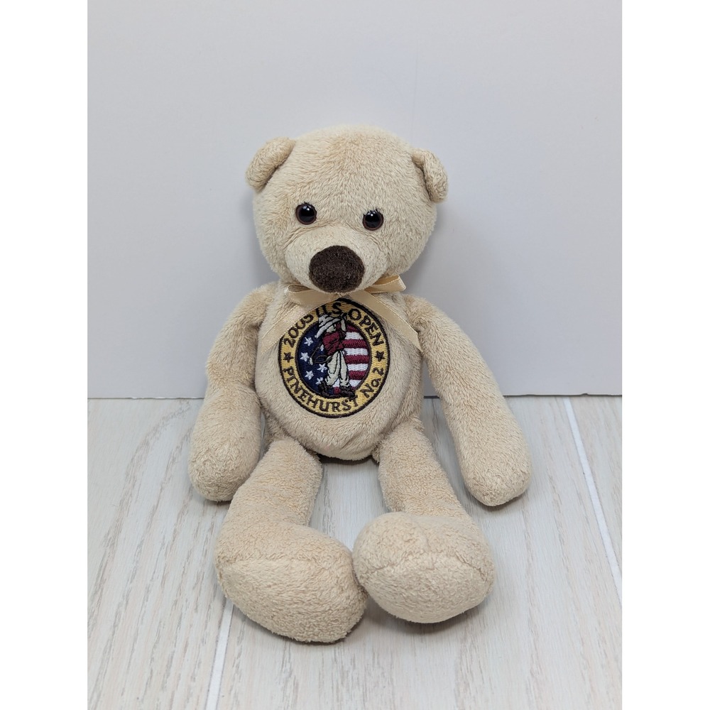 Gund 2005 US Open Pinehurst NC No 2 Plush Bean Bear Tan Golf Souvenir 45075